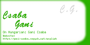 csaba gani business card